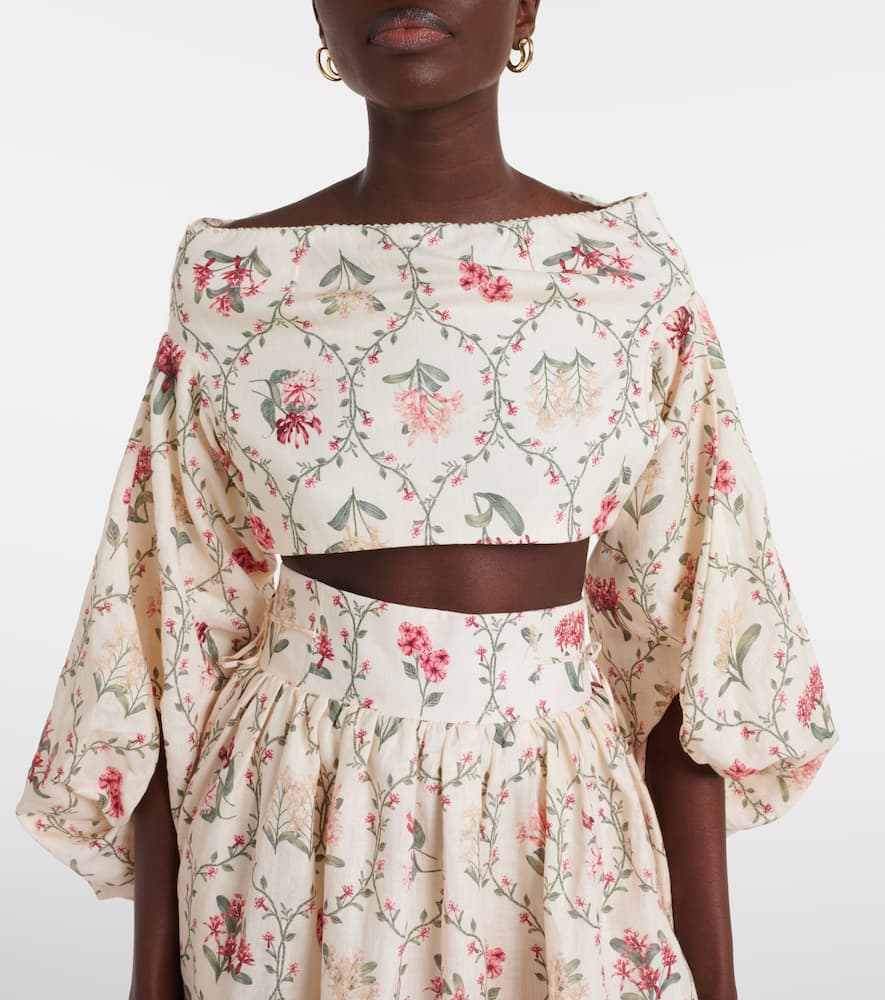 Agua by Agua Bendita Floral linen top