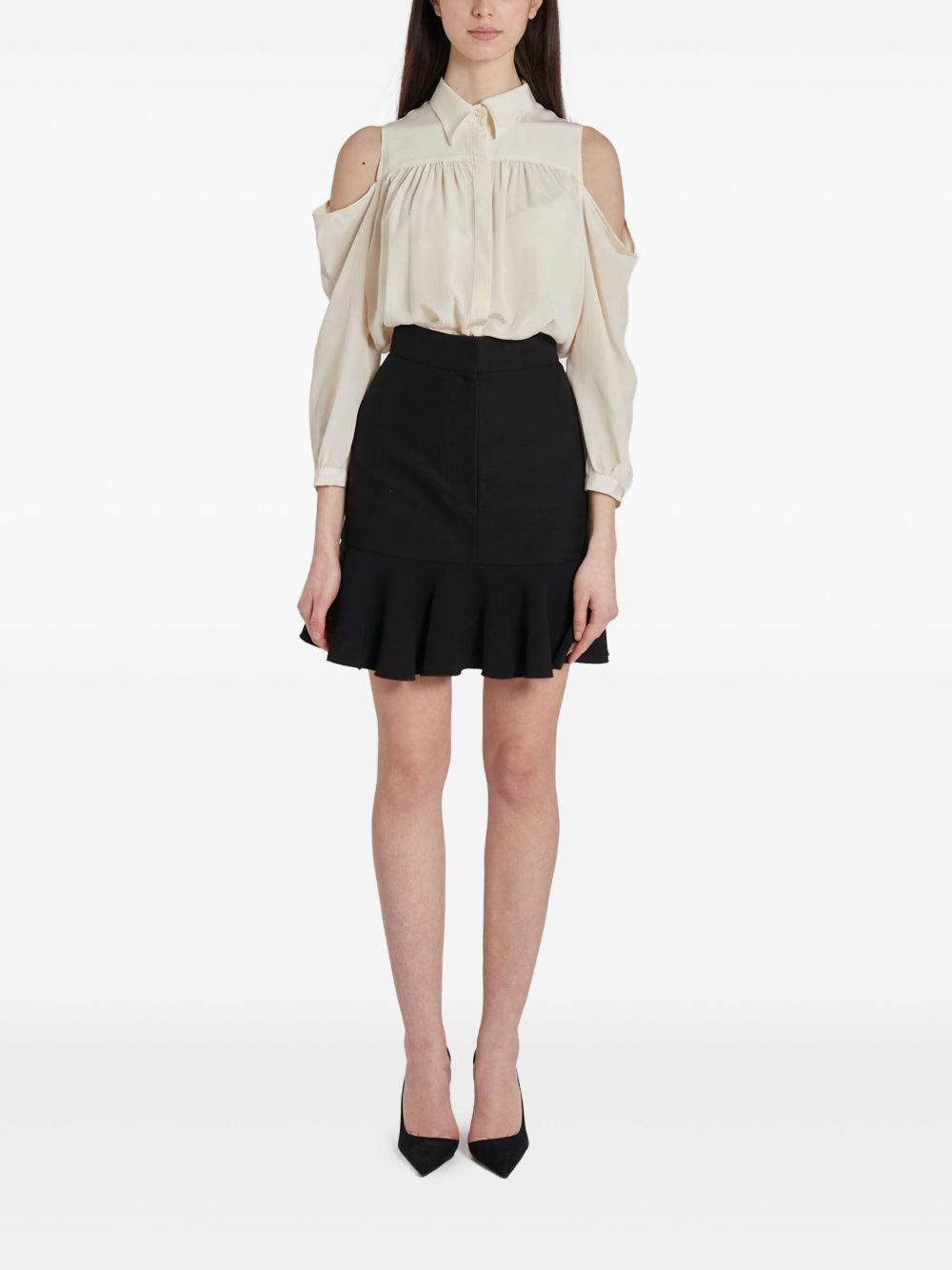 2010 peplum mini skirt - Black