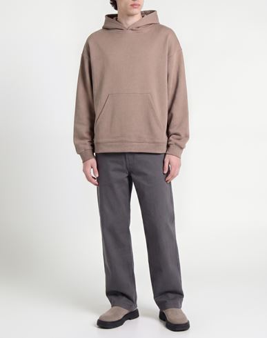 Man Sweatshirt Taupe Size XXL Cotton