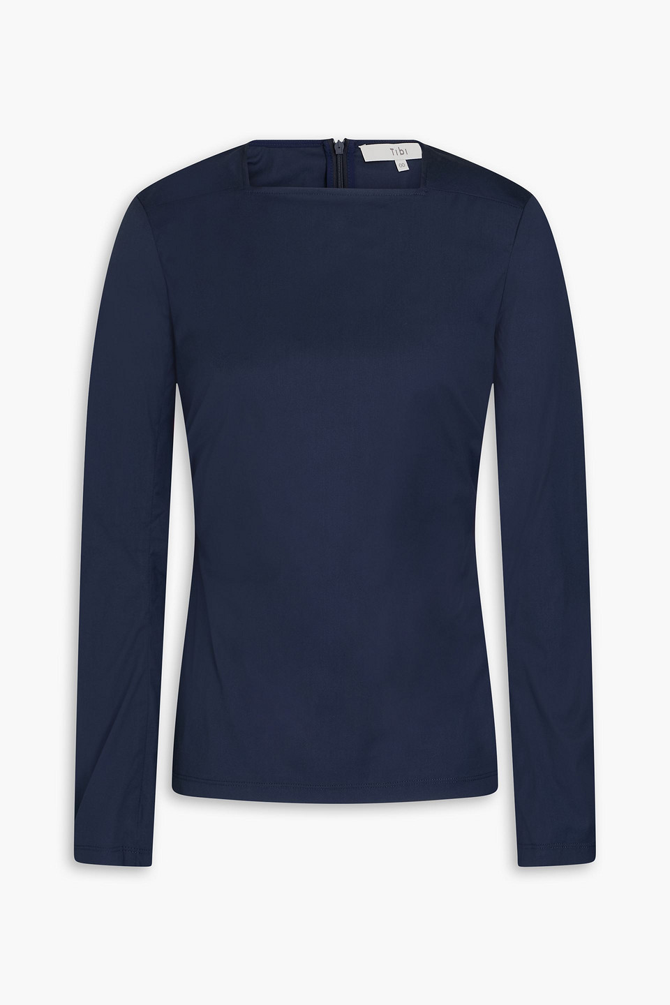 Cotton-blend poplin top