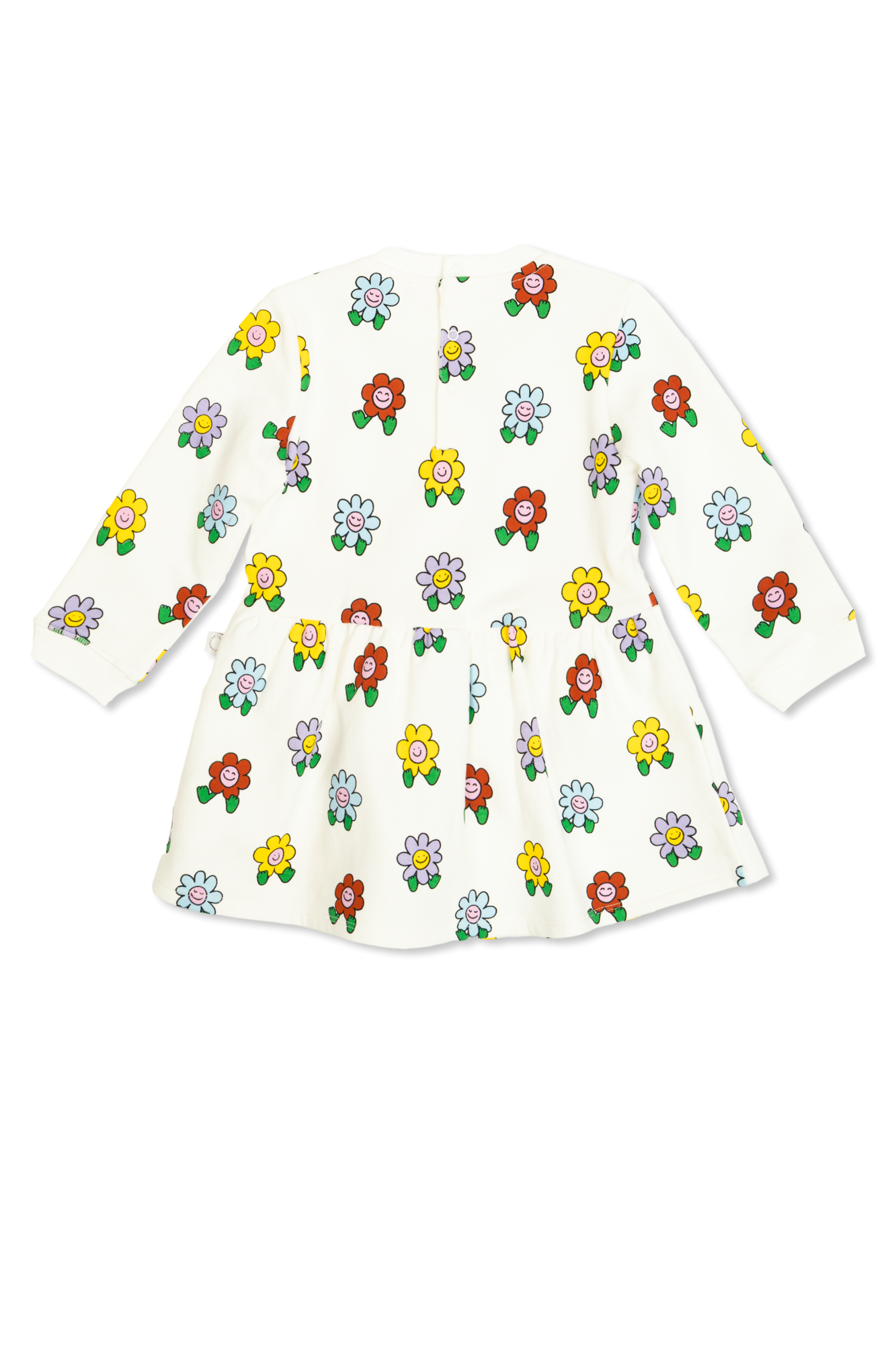 Floral Motif Dress, Unisex, White