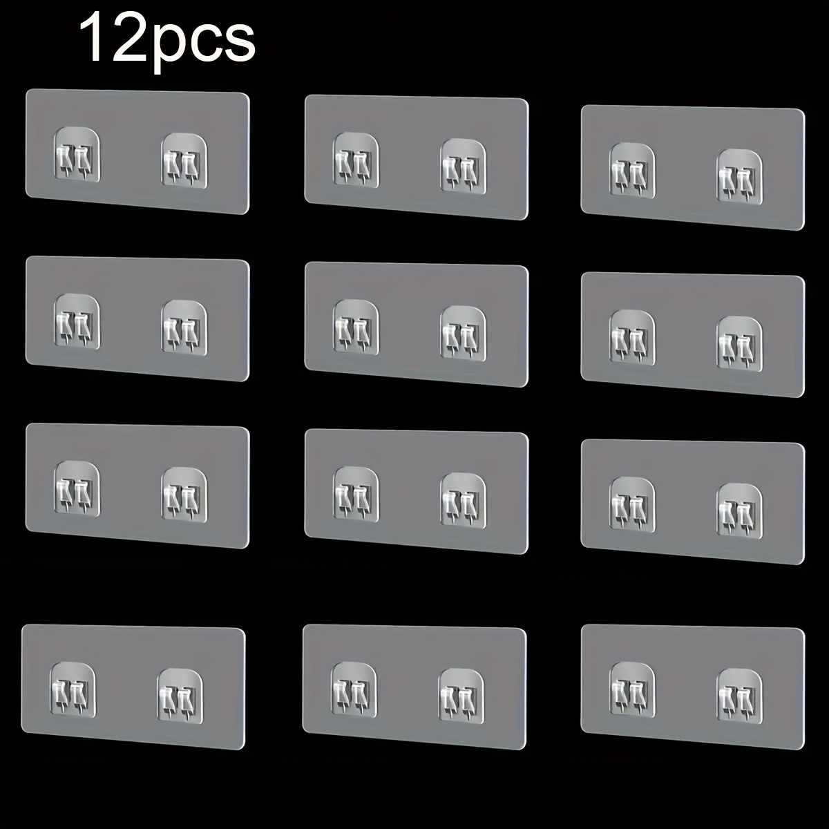 TEMU Storage Rack Hook Self Adhesive Transparent Hook Strong And Traceless Bathroom Storage Set, Utility Hook