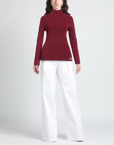 Woman Turtleneck Burgundy Size L Wool, Polyester, Polyamide, Elastane