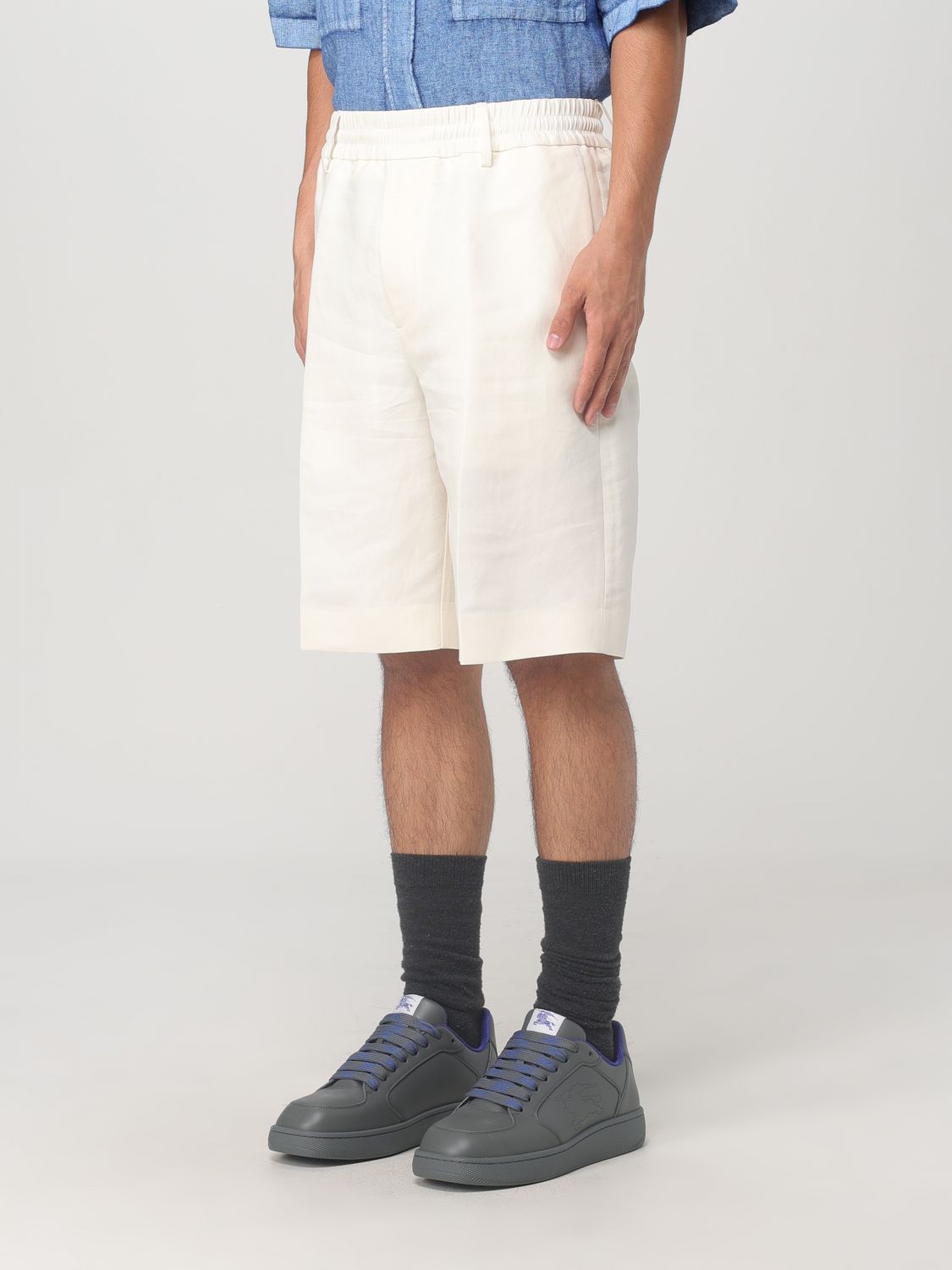 Tailored canvas shorts - Neutrals