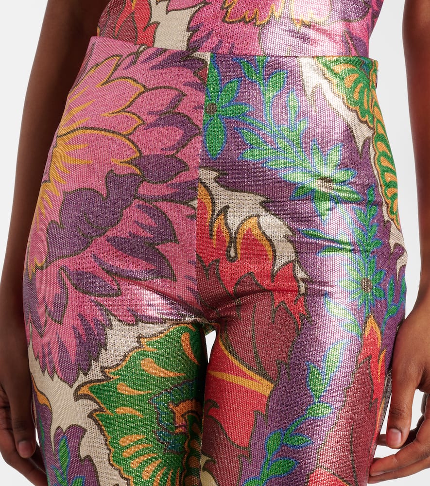 Semi-sheer flared jersey pants