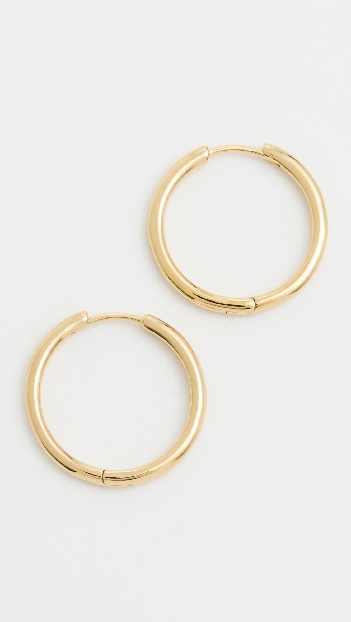 Demi Skinny Medium Hoop Earrings 14K Gold One Size