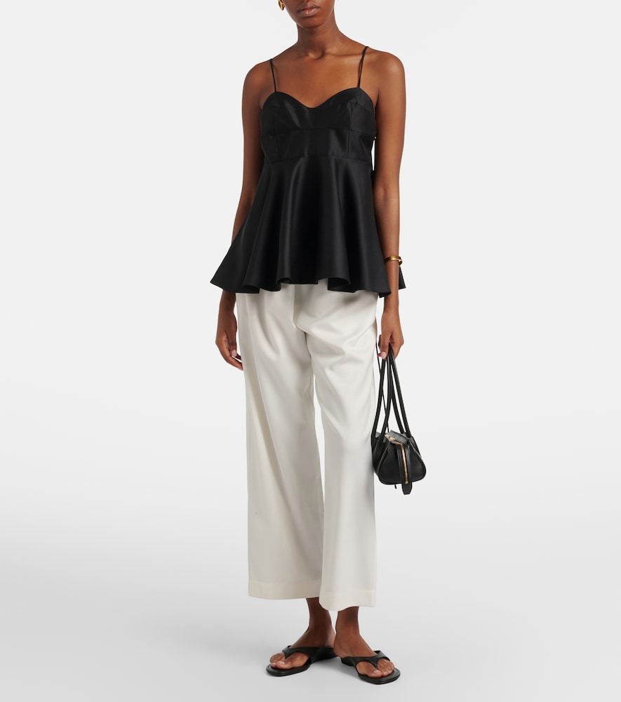 Róhe Wool-blend cropped wide-leg pants