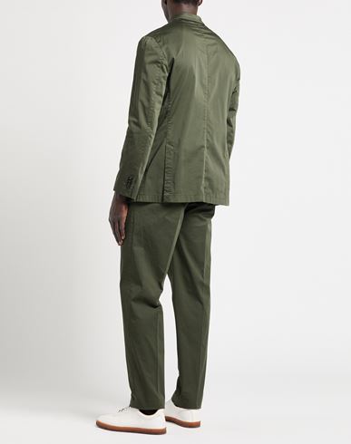 Man Suit Military green Size 44 Cotton, Elastane