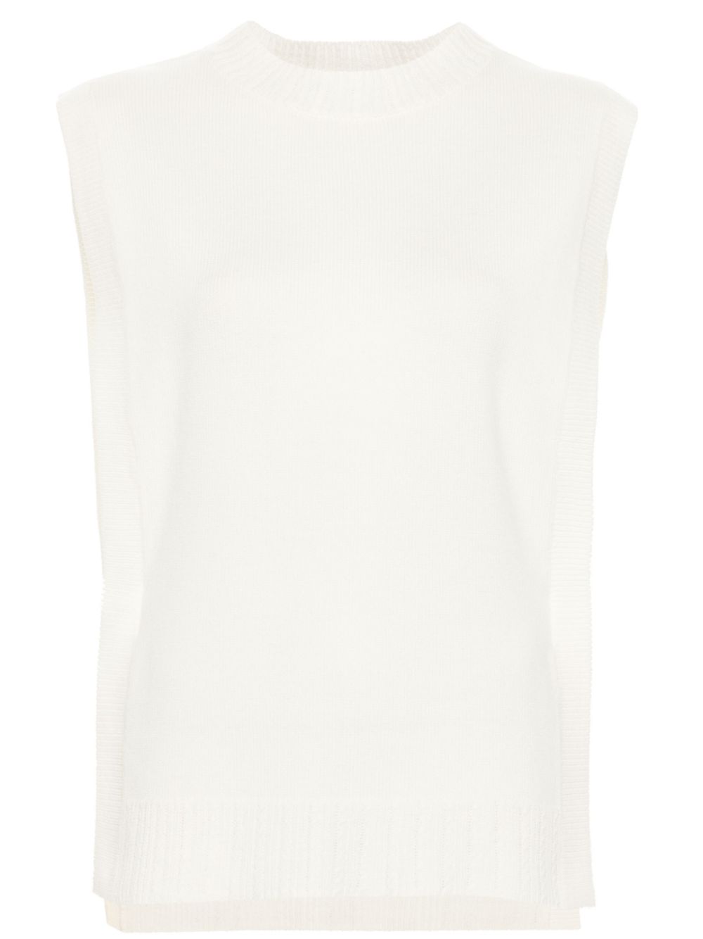 Wool crew neck vest - Blue