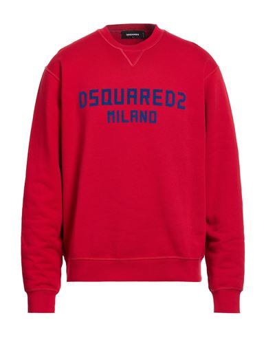 Man Sweatshirt Red Size M Cotton