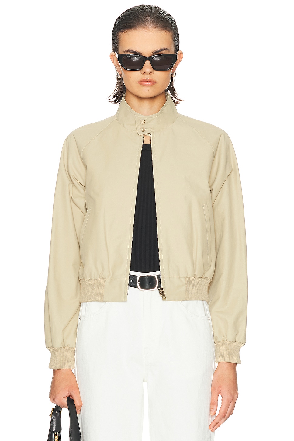 NILI LOTAN Lauzerte Bomber Jacket in Khaki - Beige.  S also in