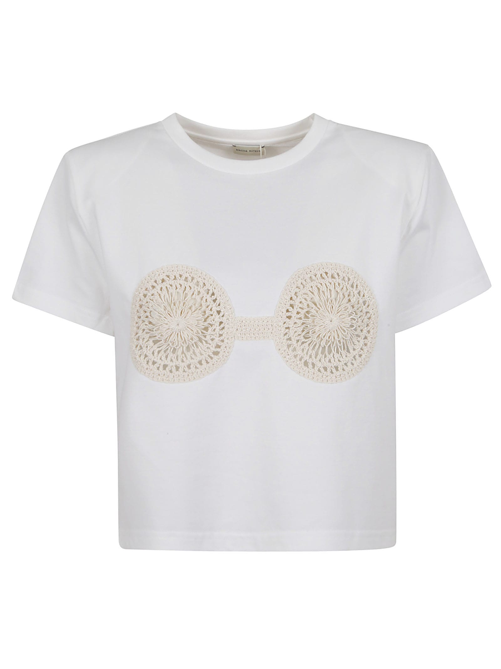 Pattern Embroidery Cropped T-shirt
