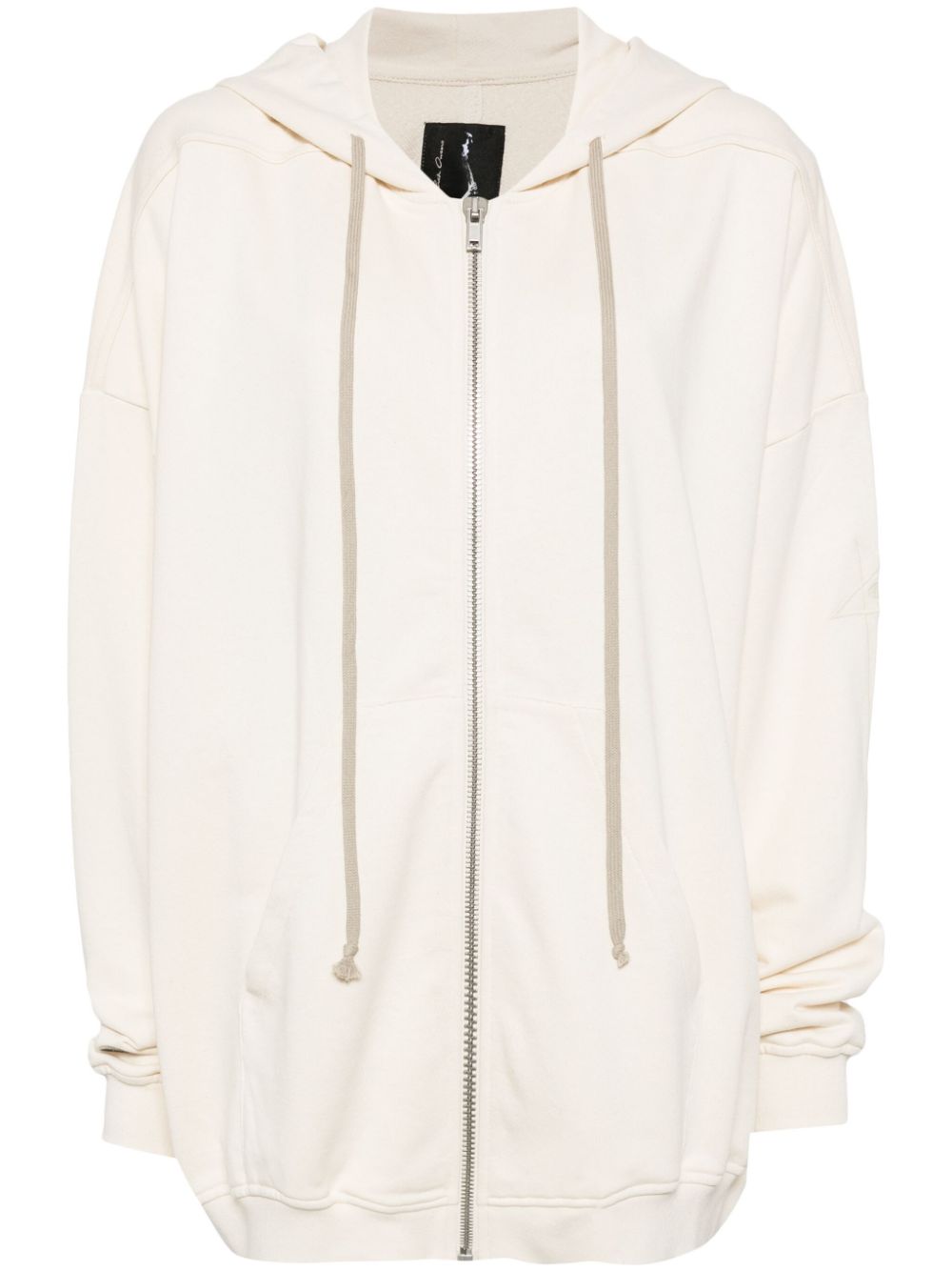 Drawstring-hood cotton jacket - White