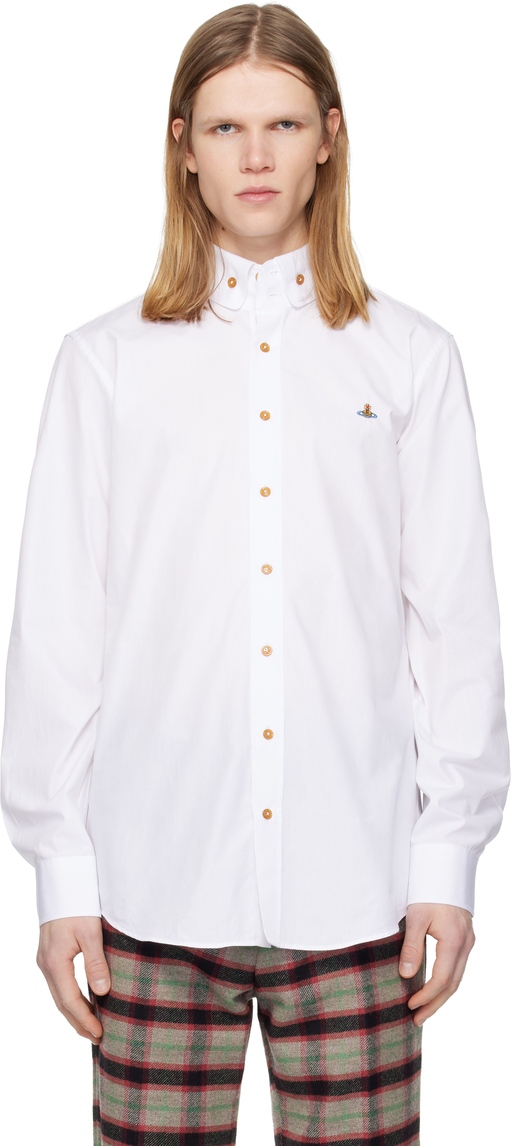 White Two Button Krall Shirt