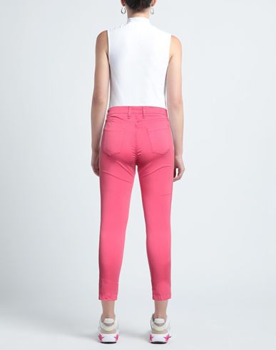 Woman Pants Fuchsia Size 12 Cotton, Elastane