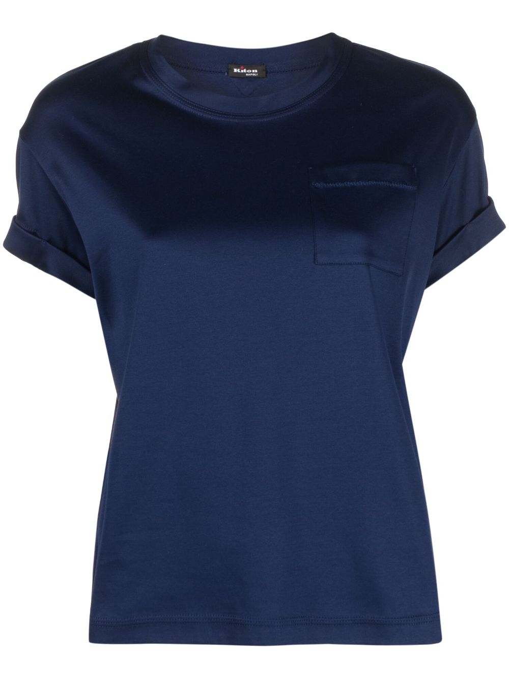 Patch-pocket cotton T-shirt - Blue