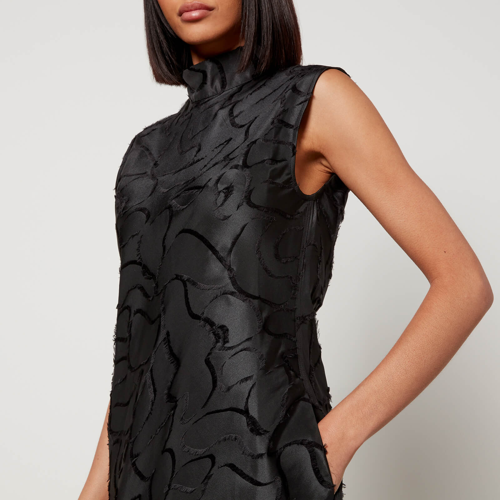 Stine Goya Jaxie Trimmed Satin Midi Dre