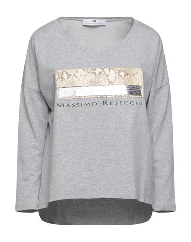 Woman Sweatshirt Grey Size M Cotton, Elastane