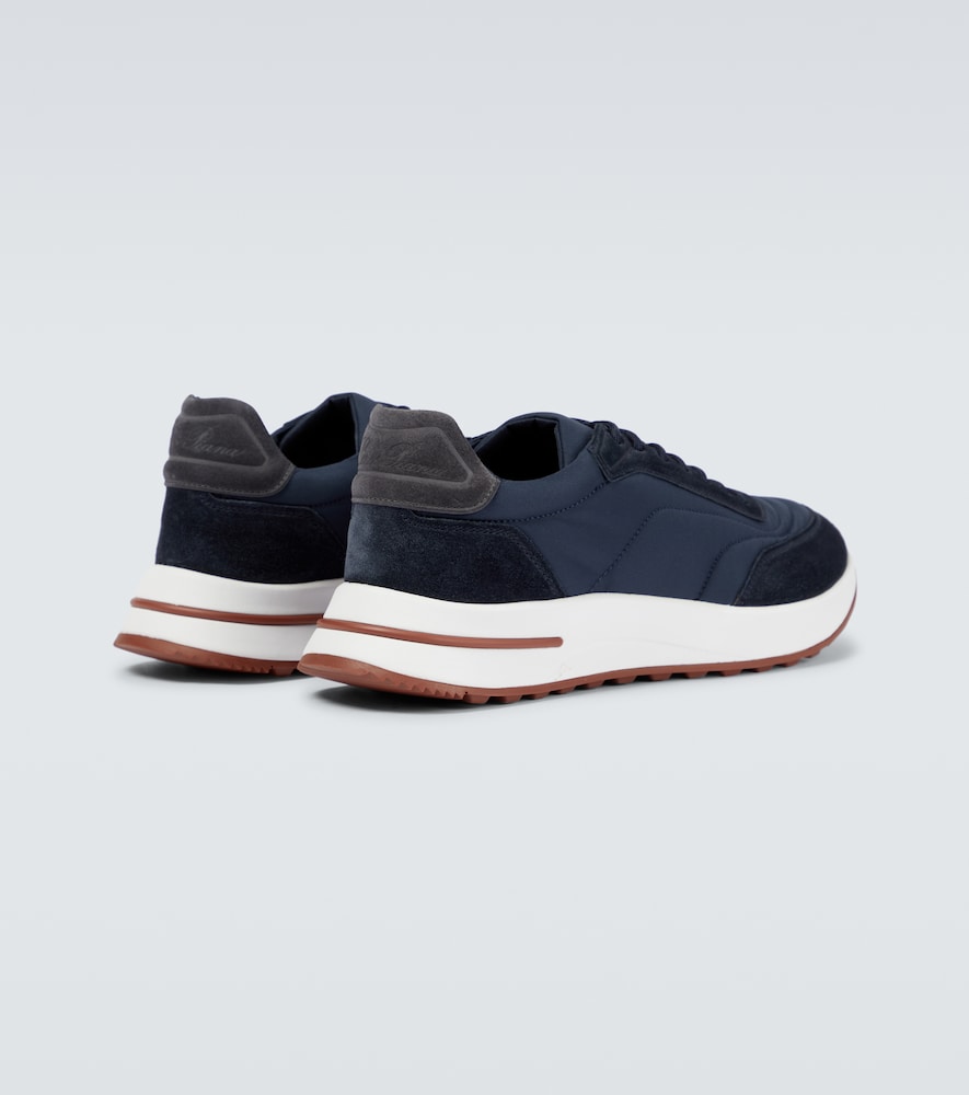 Weekend Walk suede-trimmed sneakers
