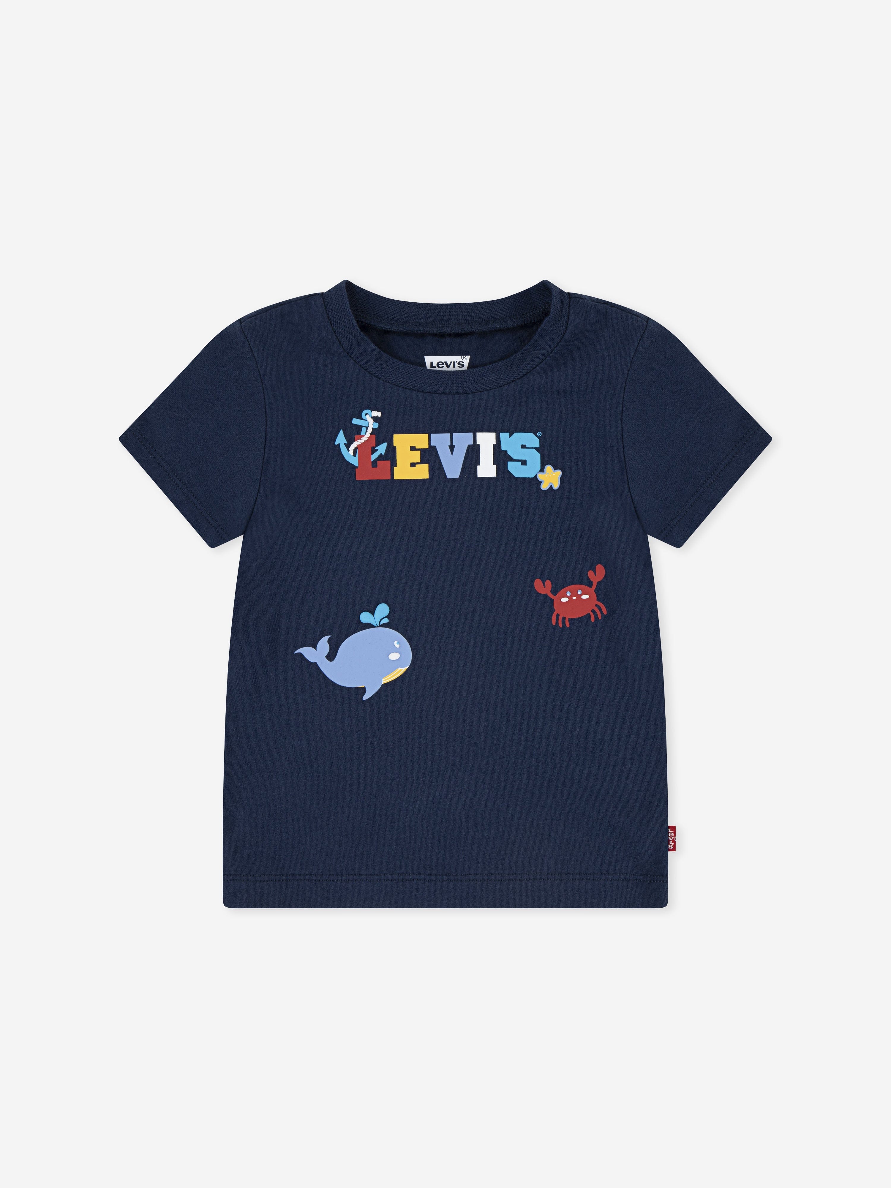 Levi's Kids Wear Baby Boys Coastal Critters Logo T-Shirt in Navy 12 Mths Blue