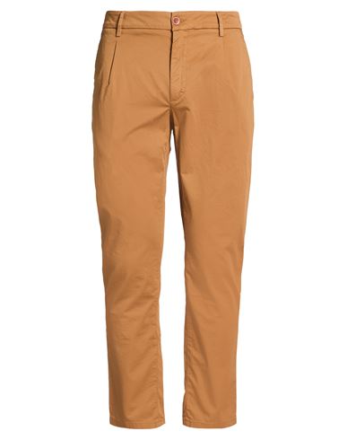 Man Pants Camel Size 36 Cotton, Elastane