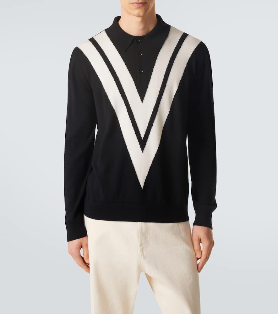 Virgin wool polo sweater