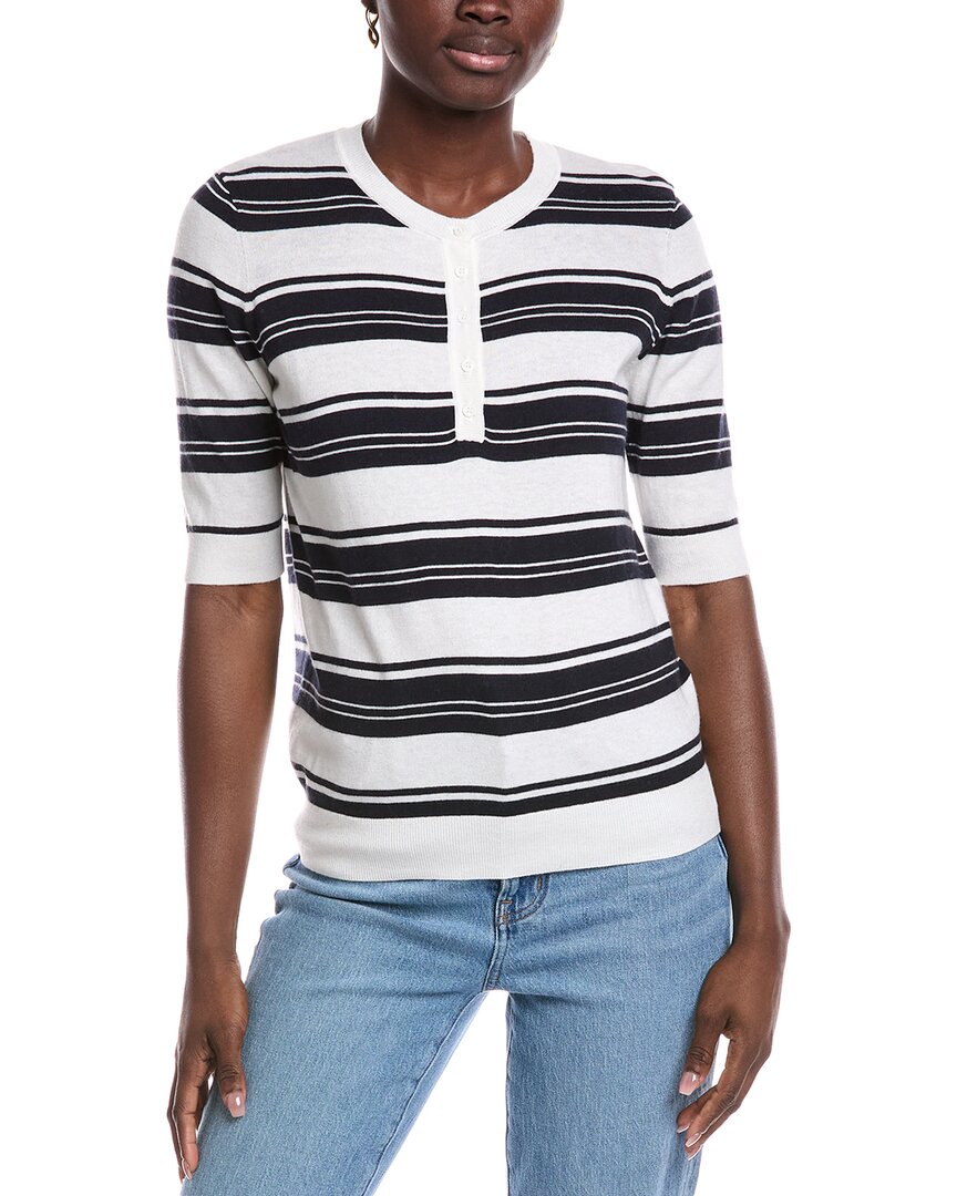 Cashmere-Blend Henley Sweater
