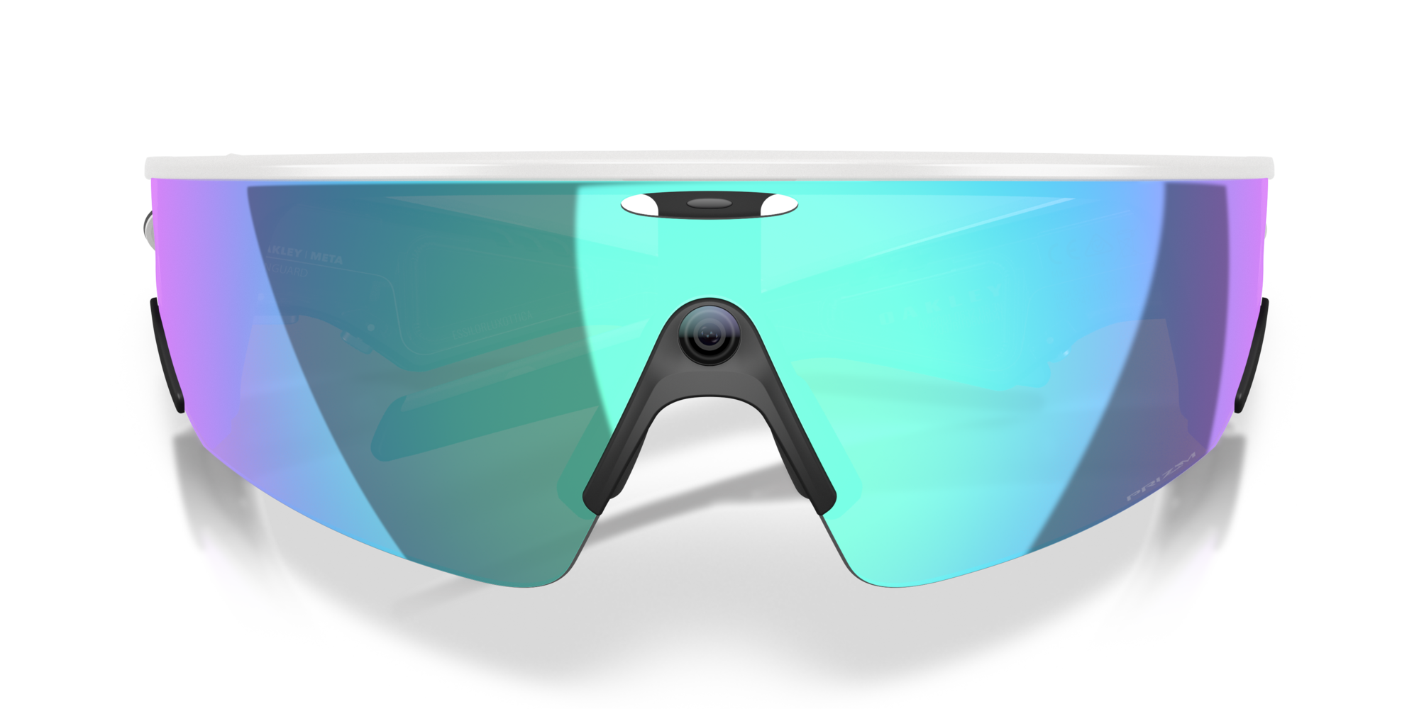 Oakley Unisex Oakley Meta OW8001 Vanguard 800106 Smart Glasses O_matter White Grey Geometric Mirrored Priz