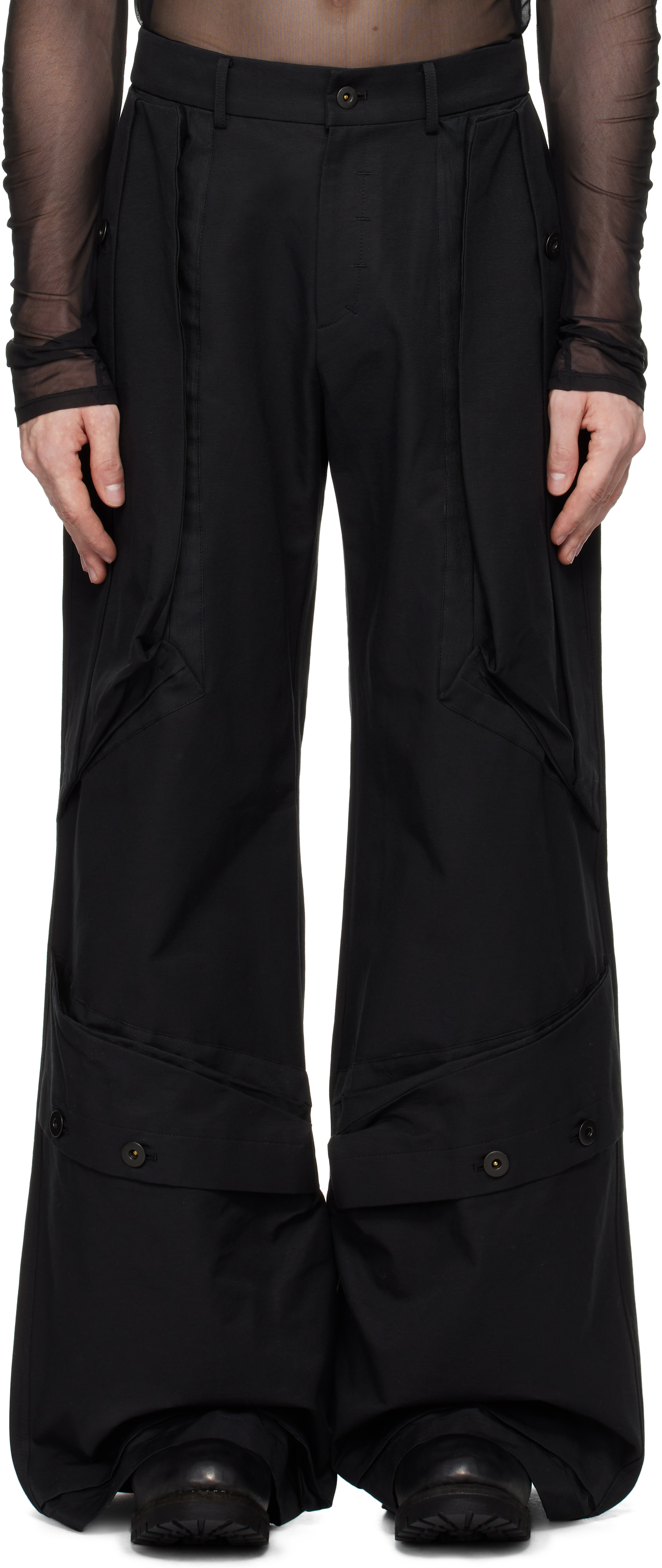 CARNET-ARCHIVE Black Wide Mass Trousers
