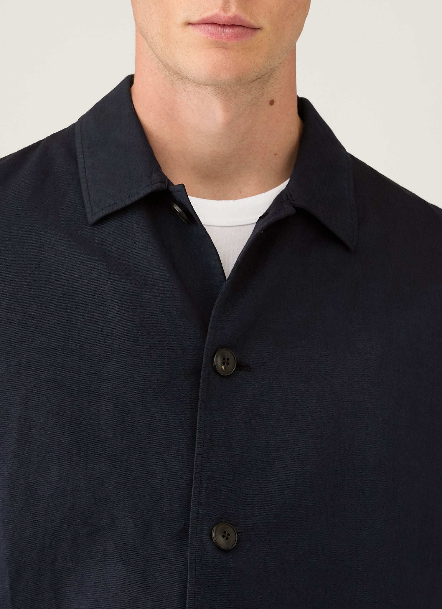 Men's Cotton Linen Jacket in Navy XL