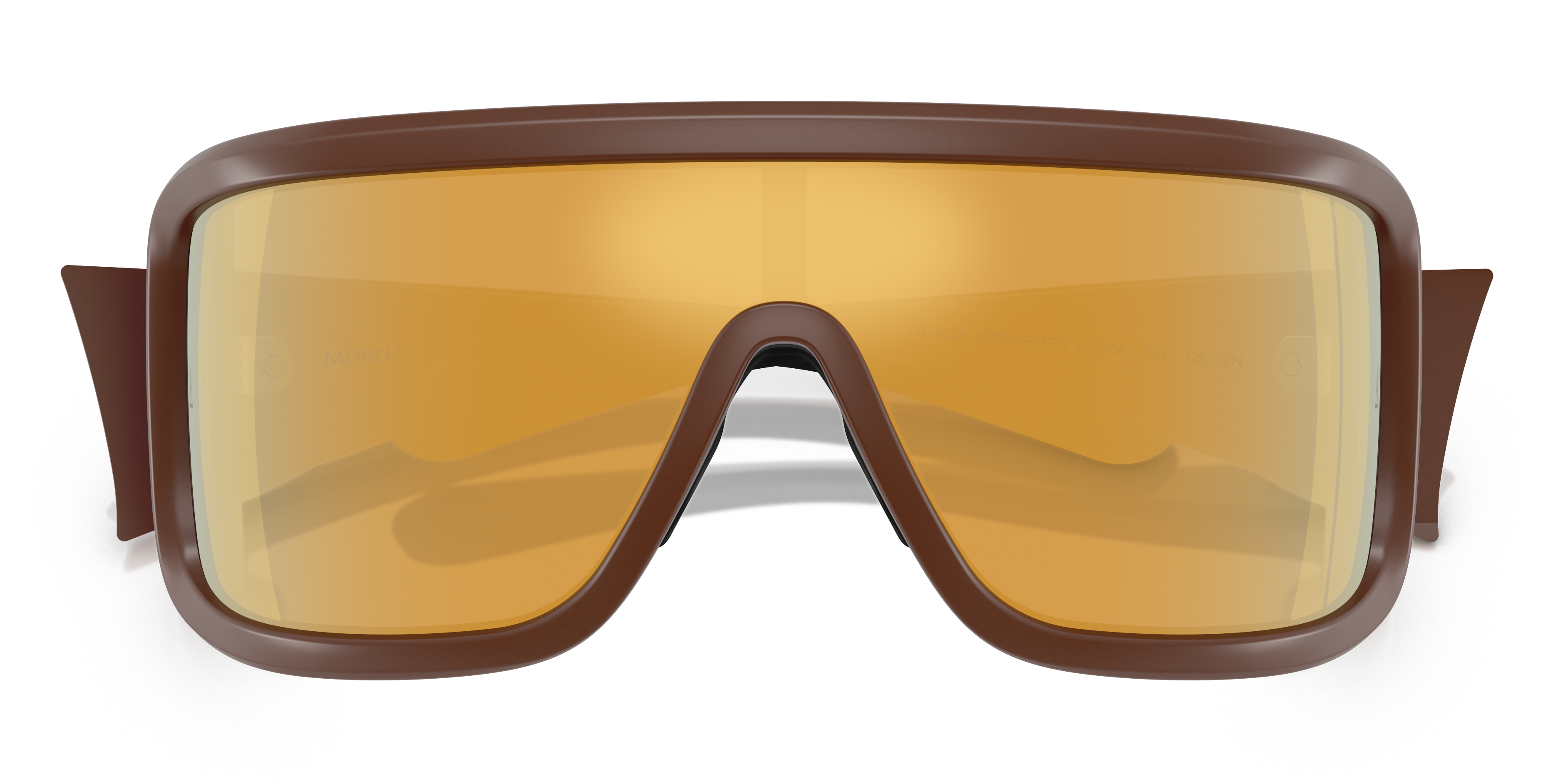 Moncler Unisex Moncler ME8003 SNOWSEEKER 50205A Gafas de sol Inyectado Marrón Marrón Cuadrada Espejo