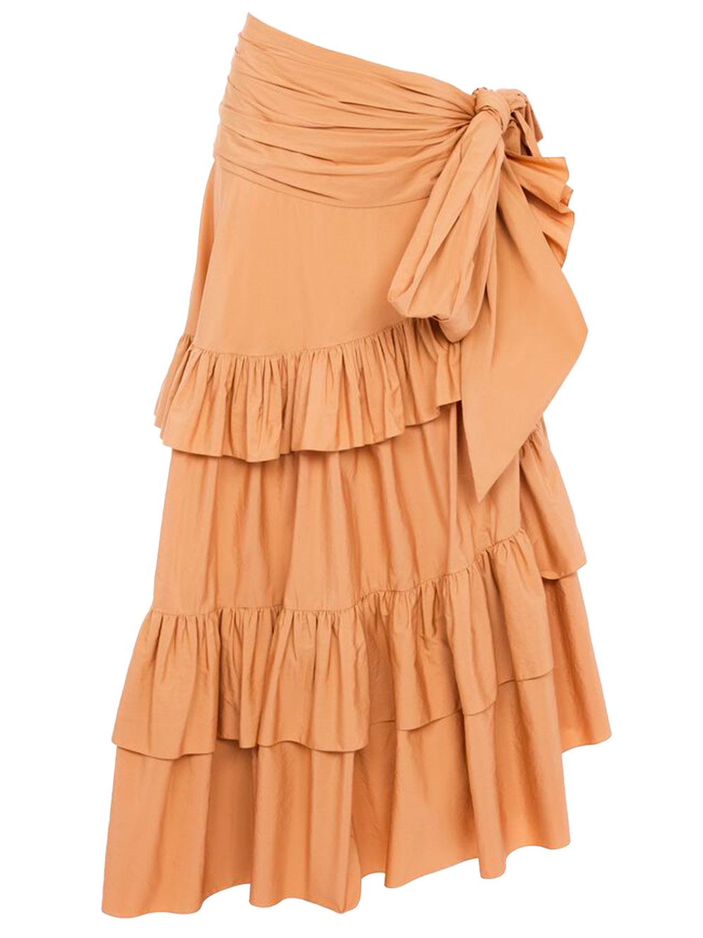 Long Skirt With Ruffles In Cotton Poplin