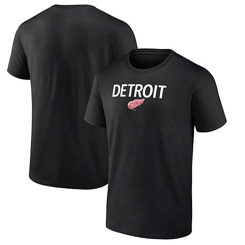 Men's Fanatics Black Detroit Red Wings Team Primary Logo Graphic T-Shirt