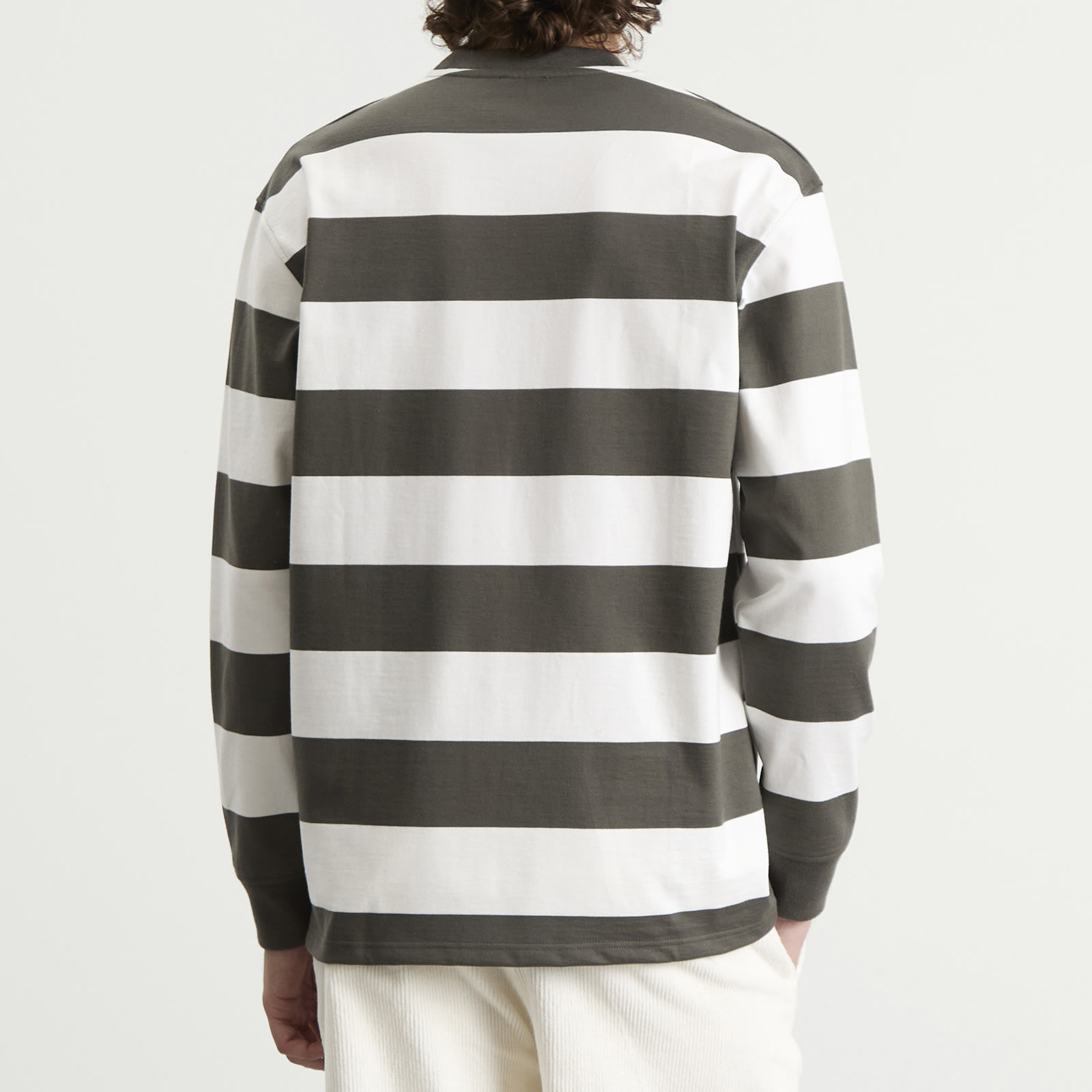 Men's Long Sleeve Wide Stripe T-Shirt Chimera/Milk
