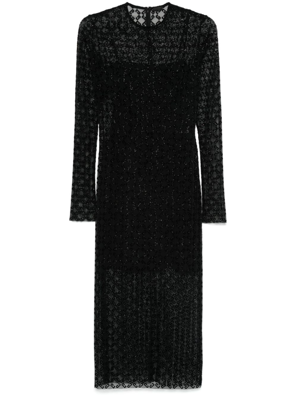 Sheer midi dress - Black
