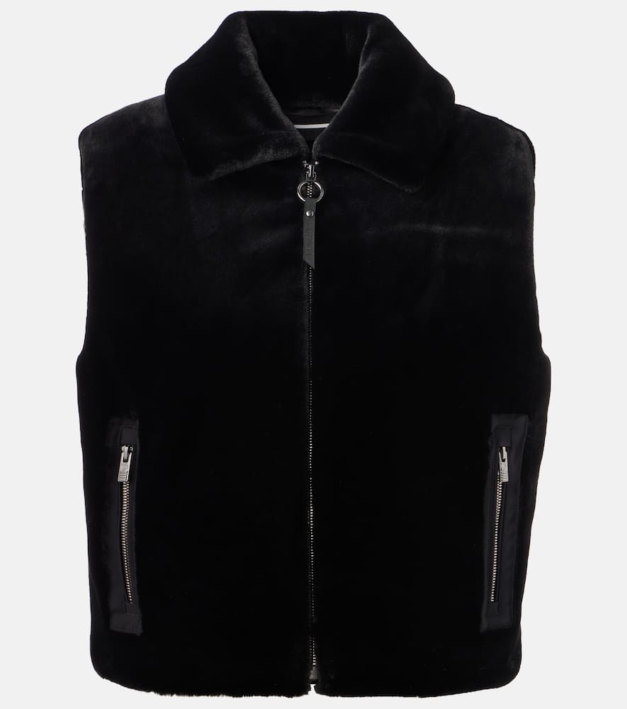 Piagina faux fur zip-up vest