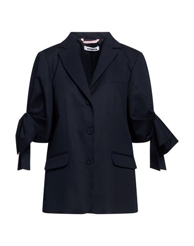 Woman Blazer Midnight blue Size 10 Cotton, Elastane