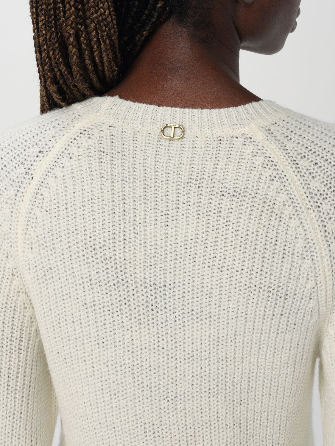 Floral-appliqué sweater - White