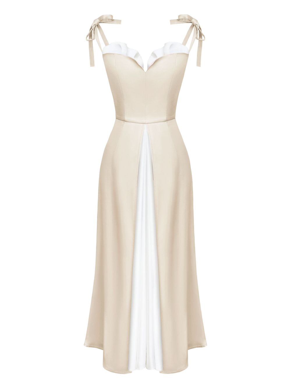 POST MERIDIEM Flowy Slit midi dress - Neutrals
