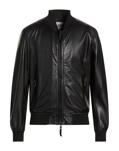 Man Jacket Black Size 38 Leather