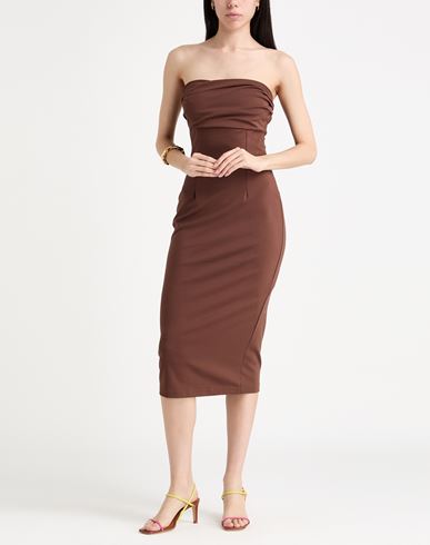 Woman Midi dress Light brown Size M Viscose, Nylon, Elastane