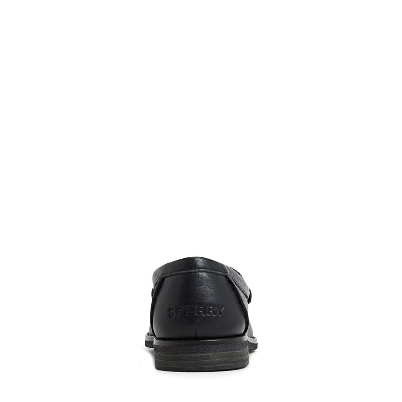 Women's Seaport Leather Penny Loafers (BLACK/BLACK)