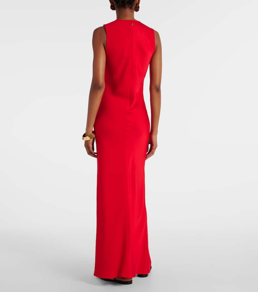 Paneled satin maxi dress