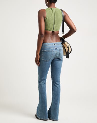 Woman Top Green Size 4 Leather