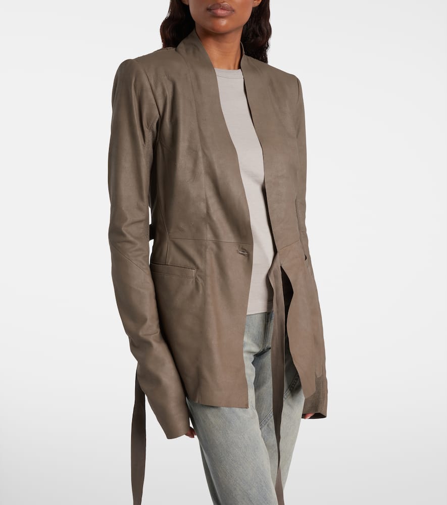 Hollywood virgin wool-trimmed leather blazer