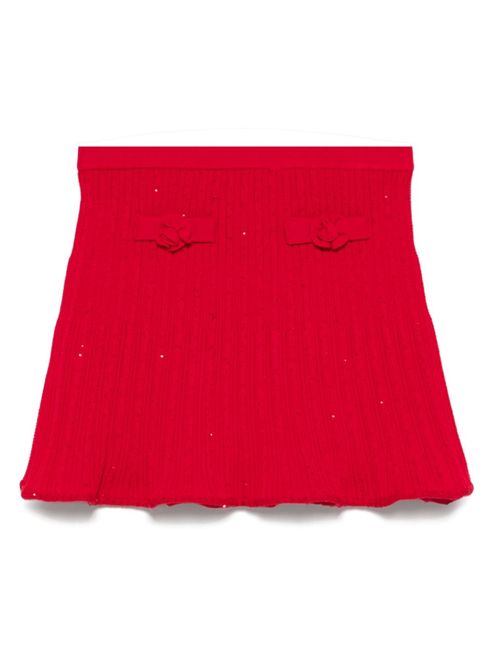 Ribbed-knit skirt - Red