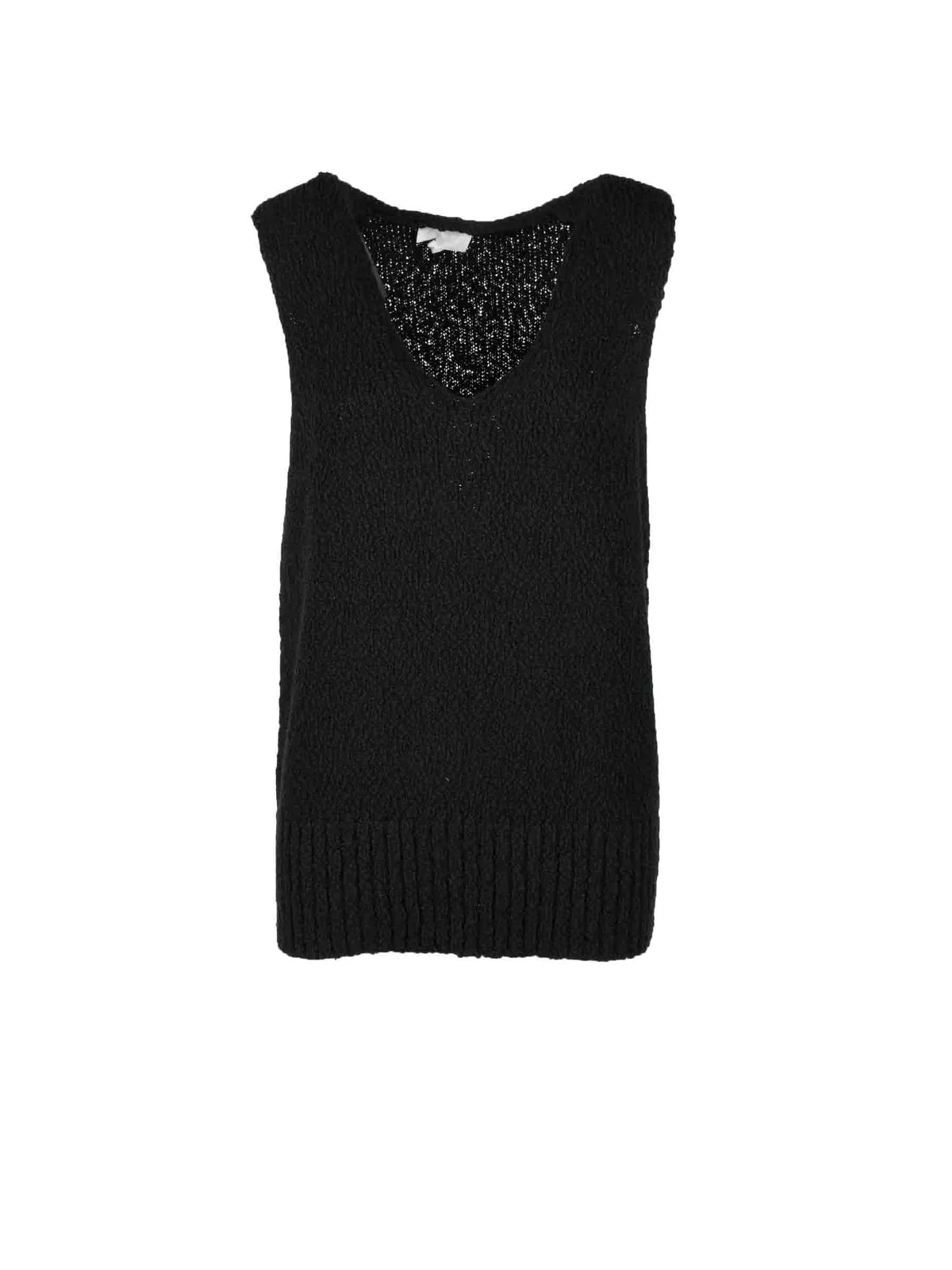 Black V-Neck Cotton Vest