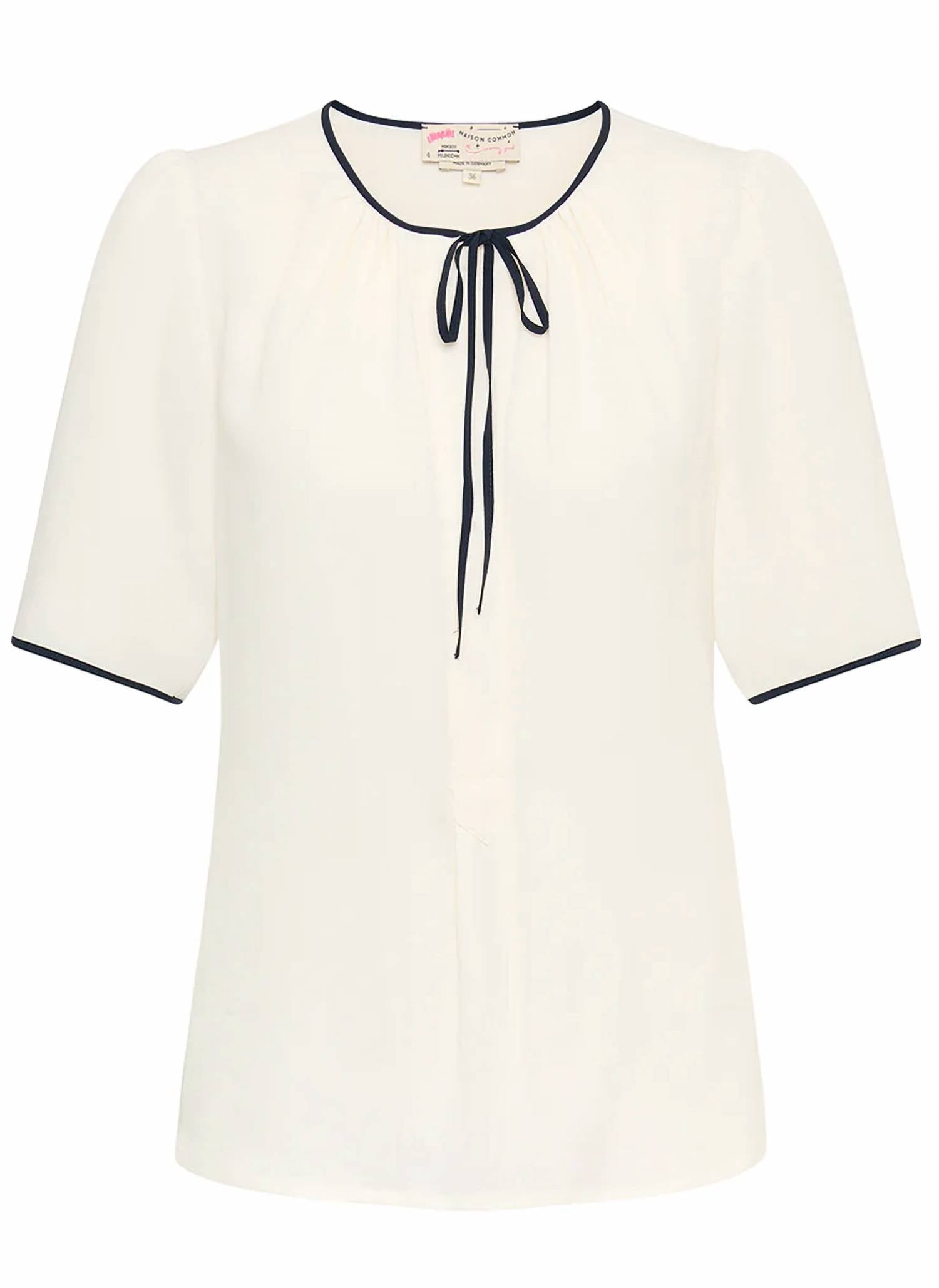 Women's Tie-Front Short-Sleeve Blouse In Ivory