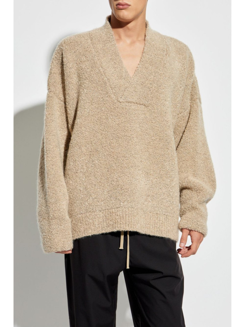 - Overlapped V Neck Sweater