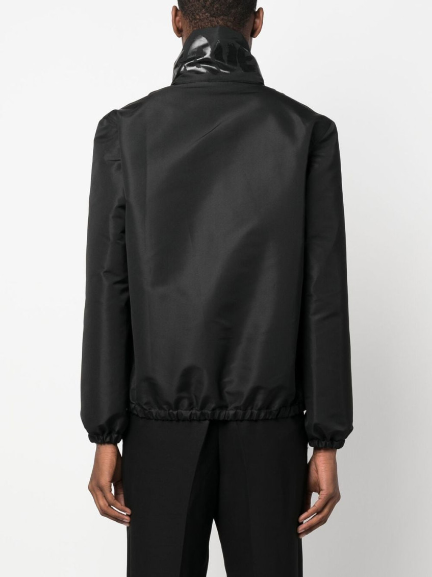 Black Black Logo Bomber Jacket